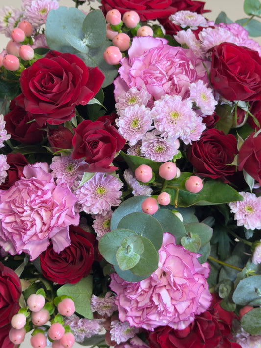The Cupid | Romantic Red Rose & Pink Flower Bouquet Adelaide