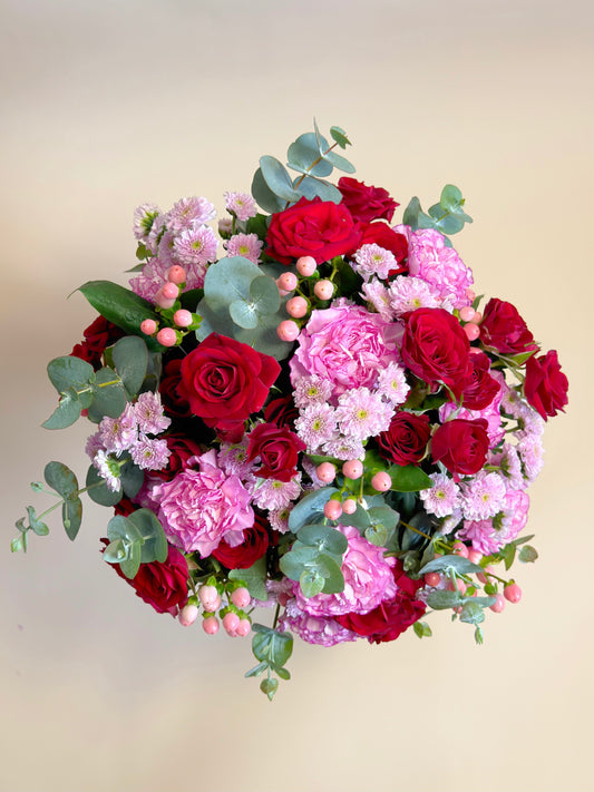 The Cupid | Romantic Red Rose & Pink Flower Bouquet Adelaide