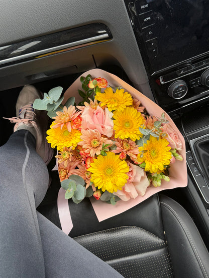 The Glow | Bright Orange & Yellow Flower Arrangement Adelaide - image 2