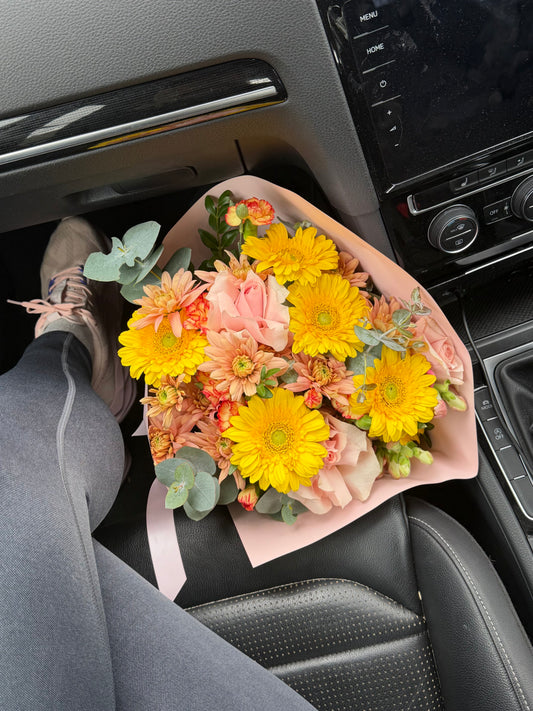 The Glow | Bright Orange & Yellow Flower Arrangement Adelaide - image 2