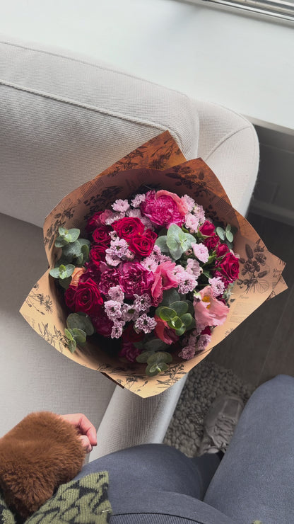 The Cupid | Romantic Red Rose & Pink Flower Bouquet Adelaide